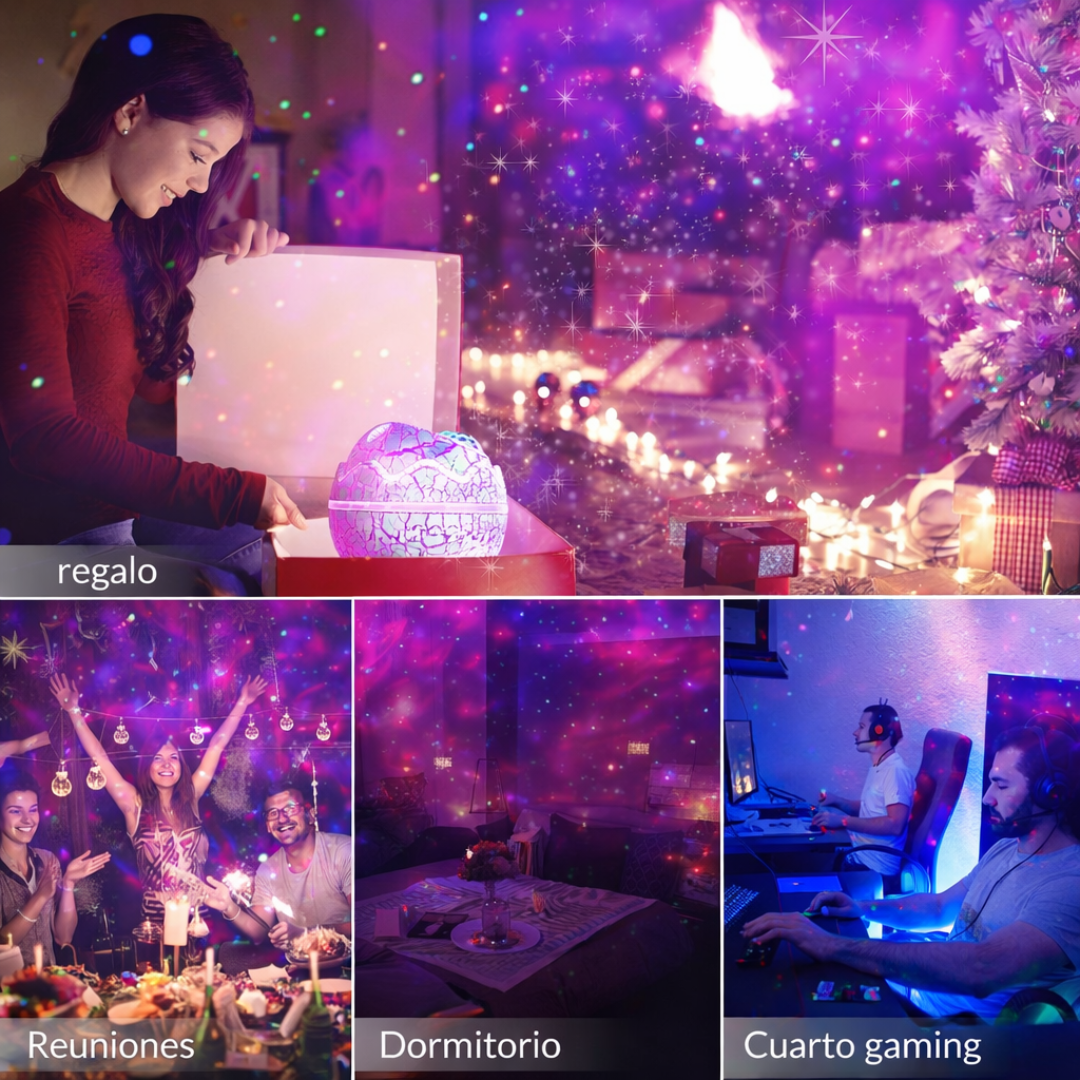 Proyector de Galaxia Huevo Dinosaurio con Bluetooth