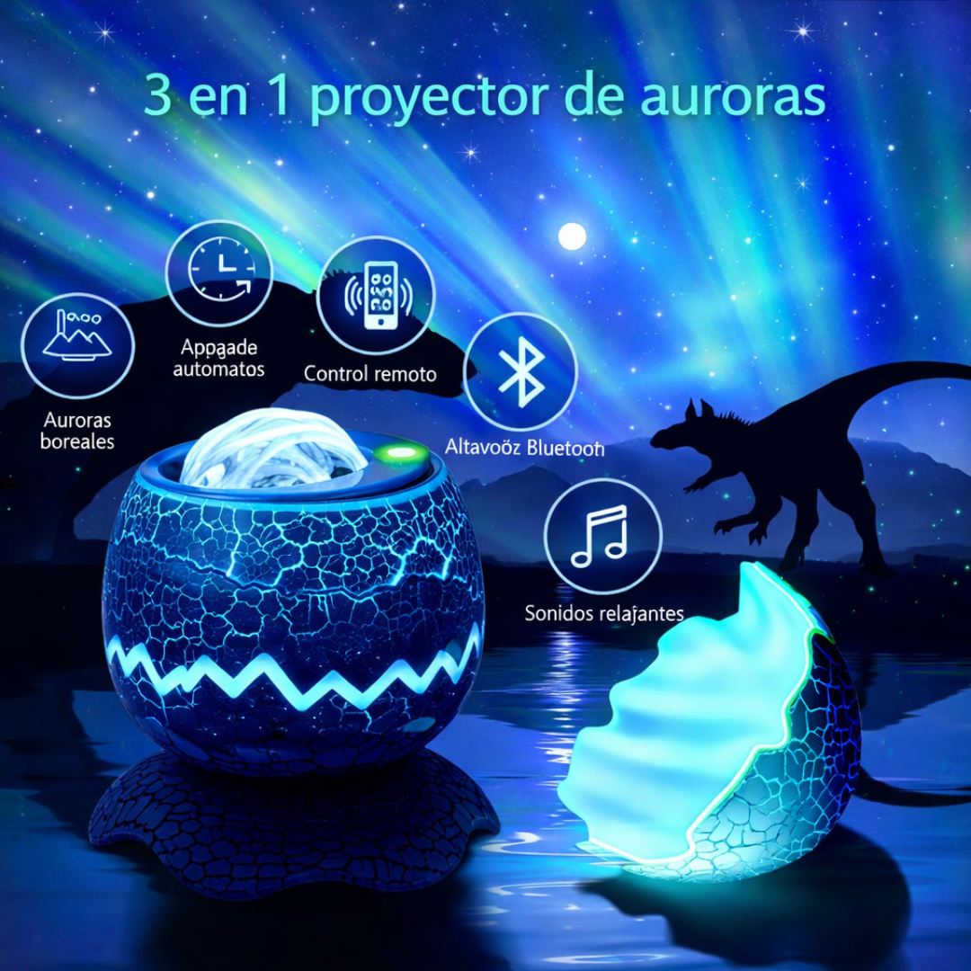 Proyector de Galaxia Huevo Dinosaurio con Bluetooth