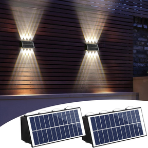 Lámpara solar de pared exterior con 8 LED
