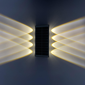 Lámpara solar de pared exterior con 8 LED