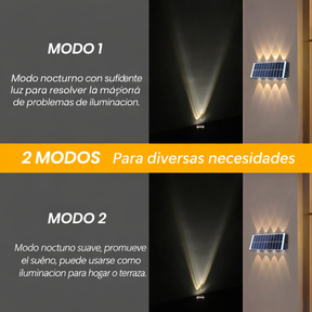 Lámpara solar de pared exterior con 8 LED