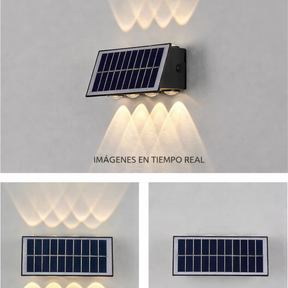 Lámpara solar de pared exterior con 8 LED