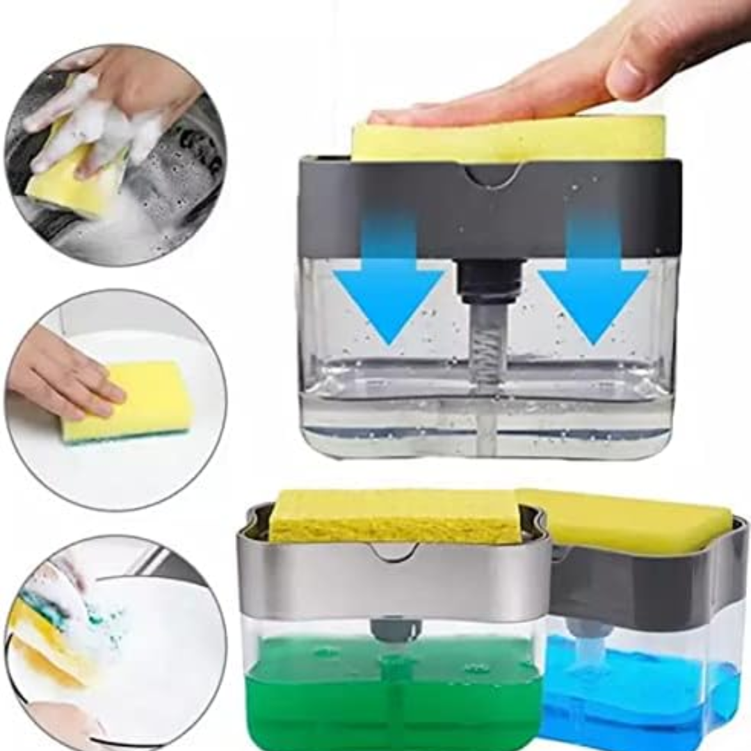 Dispensador de Jabón Líquido 2 en 1 con Esponja