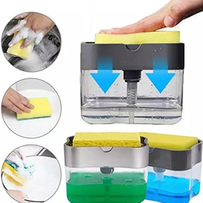 Dispensador de Jabón Líquido 2 en 1 con Esponja