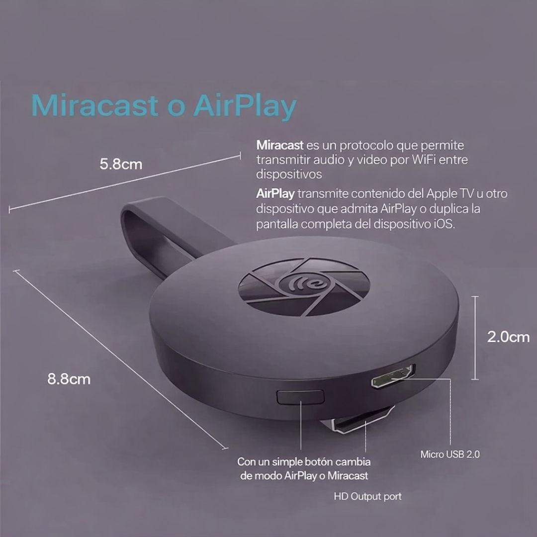 Adaptador Chromecast Inalámbrico para TV