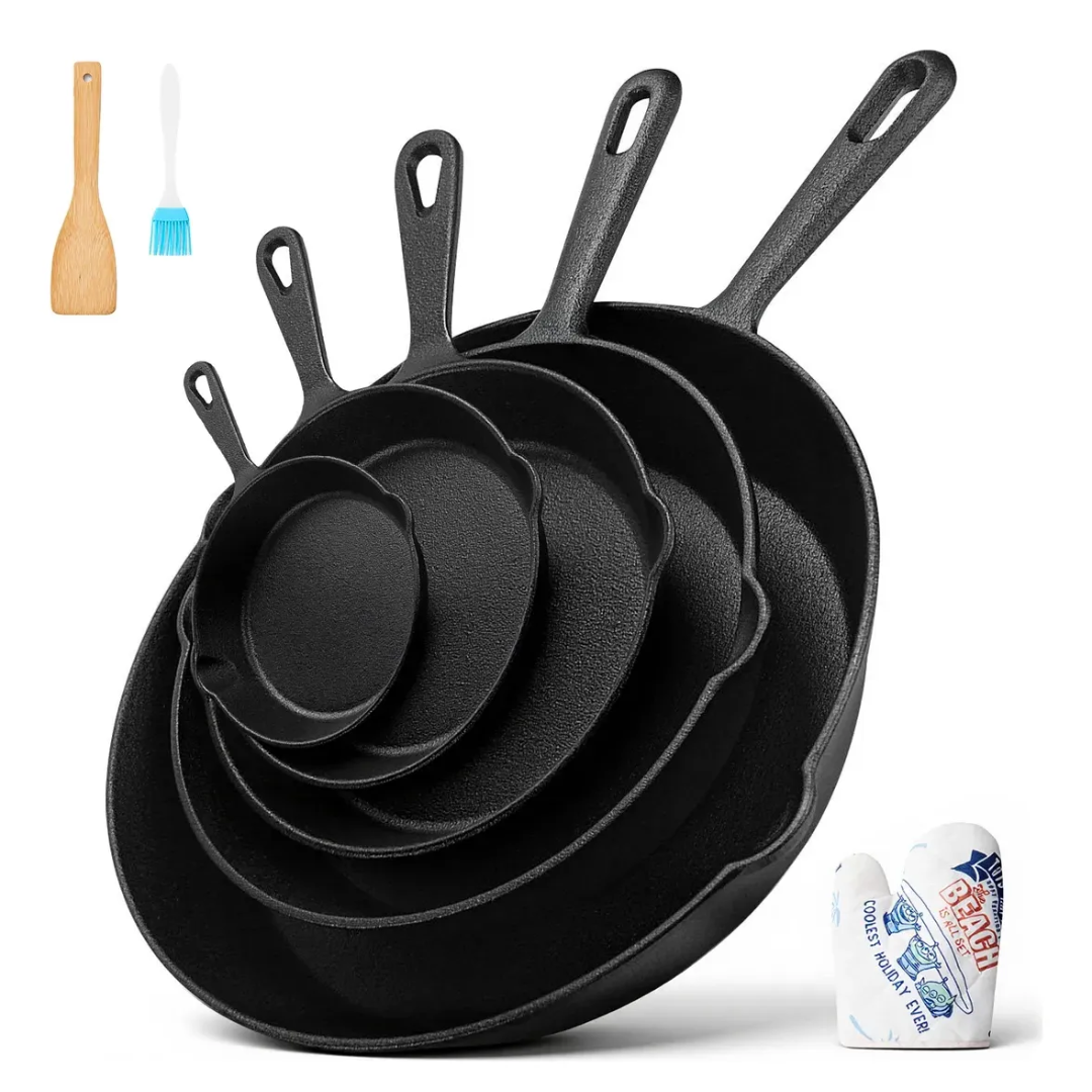 Juego de Sartenes Antiadherentes Hierro Fundido 5P