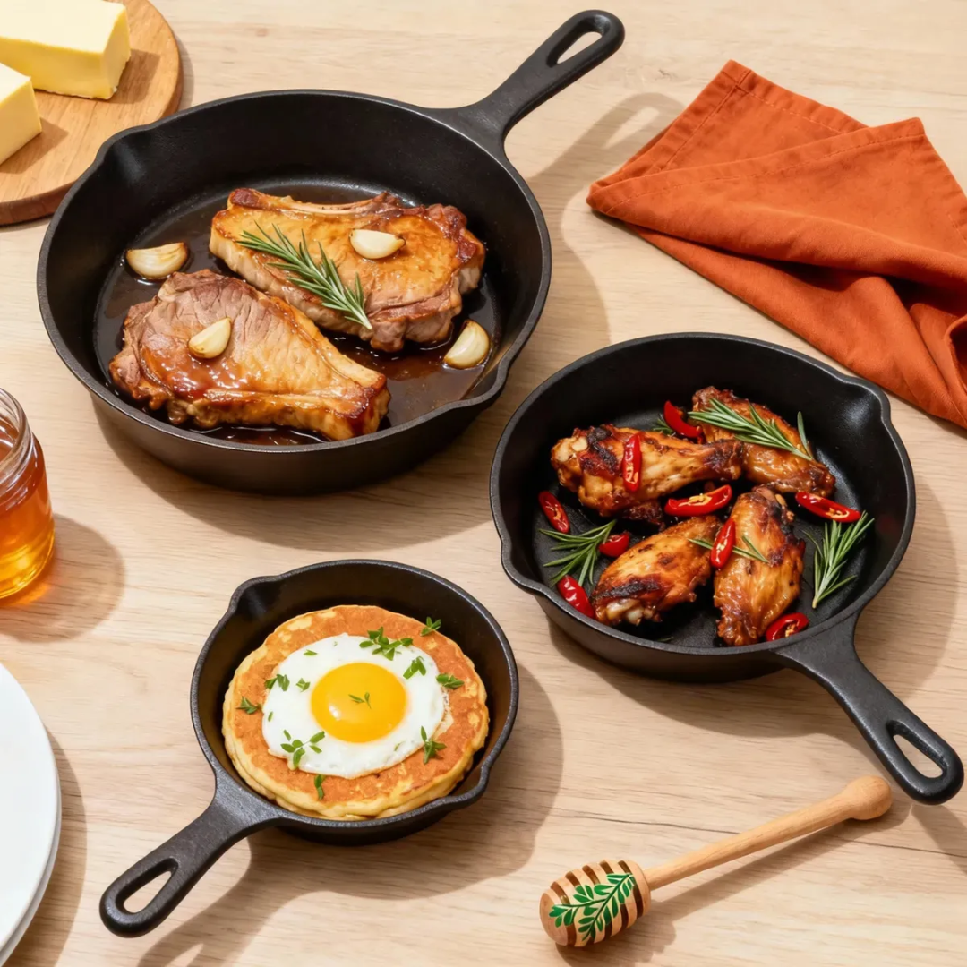 Juego de Sartenes Antiadherentes Hierro Fundido 5P