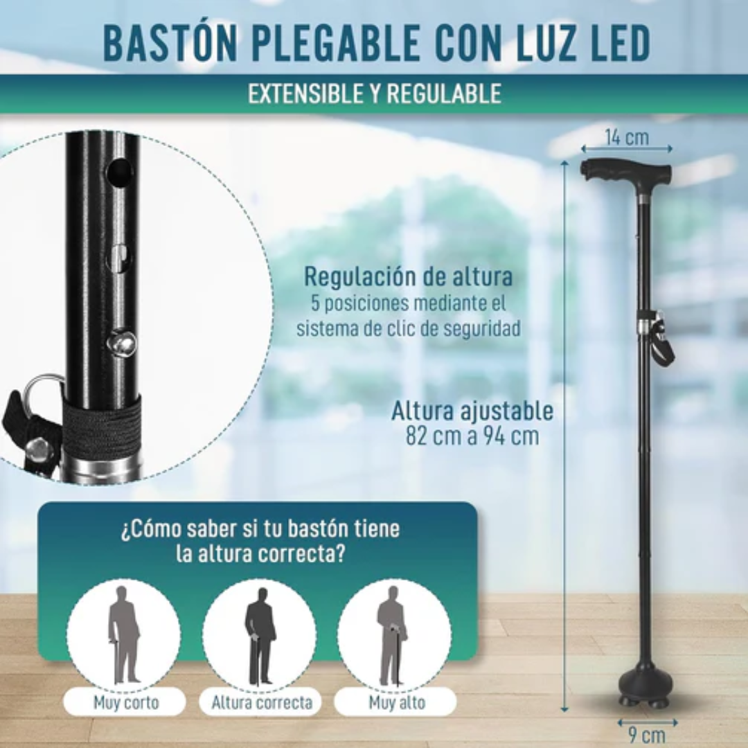Bastón Plegable con luz LED
