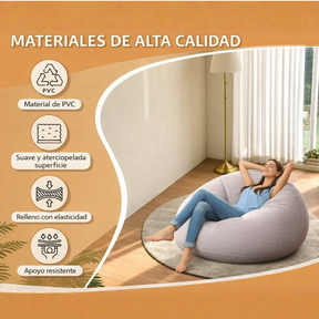 Sofá Inflable de PVC Flocado Cómodo y Resistente
