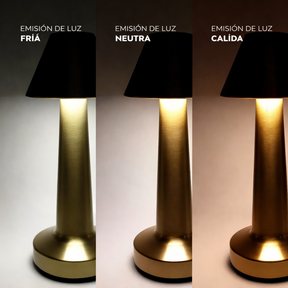 Lámpara de Mesa LED Dorada Elegante de Bajo Consumo