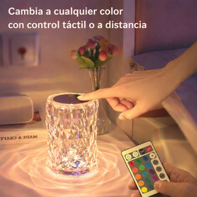 Lámpara LED Cristal Diamante 16 Colores con Control