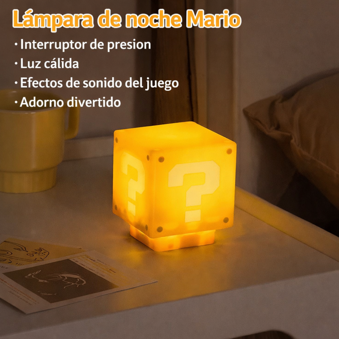 Lámpara Cubo Mario Bros con Luz Nocturna y Sonido