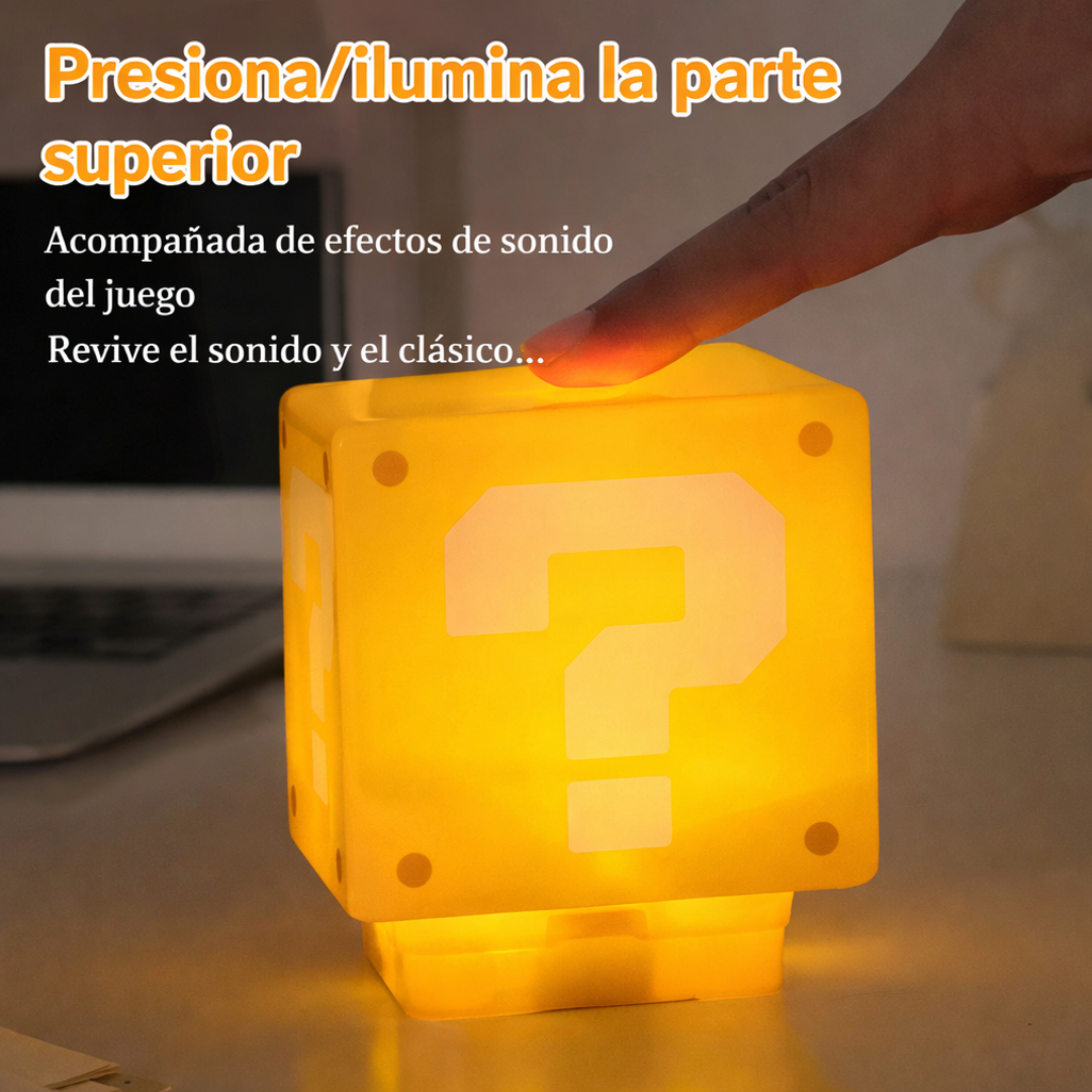 Lámpara Cubo Mario Bros con Luz Nocturna y Sonido