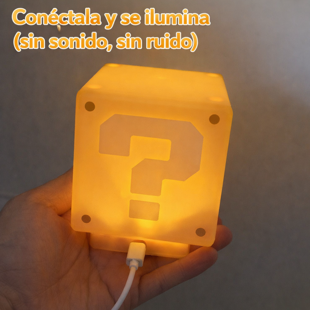 Lámpara Cubo Mario Bros con Luz Nocturna y Sonido