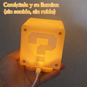 Lámpara Cubo Mario Bros con Luz Nocturna y Sonido