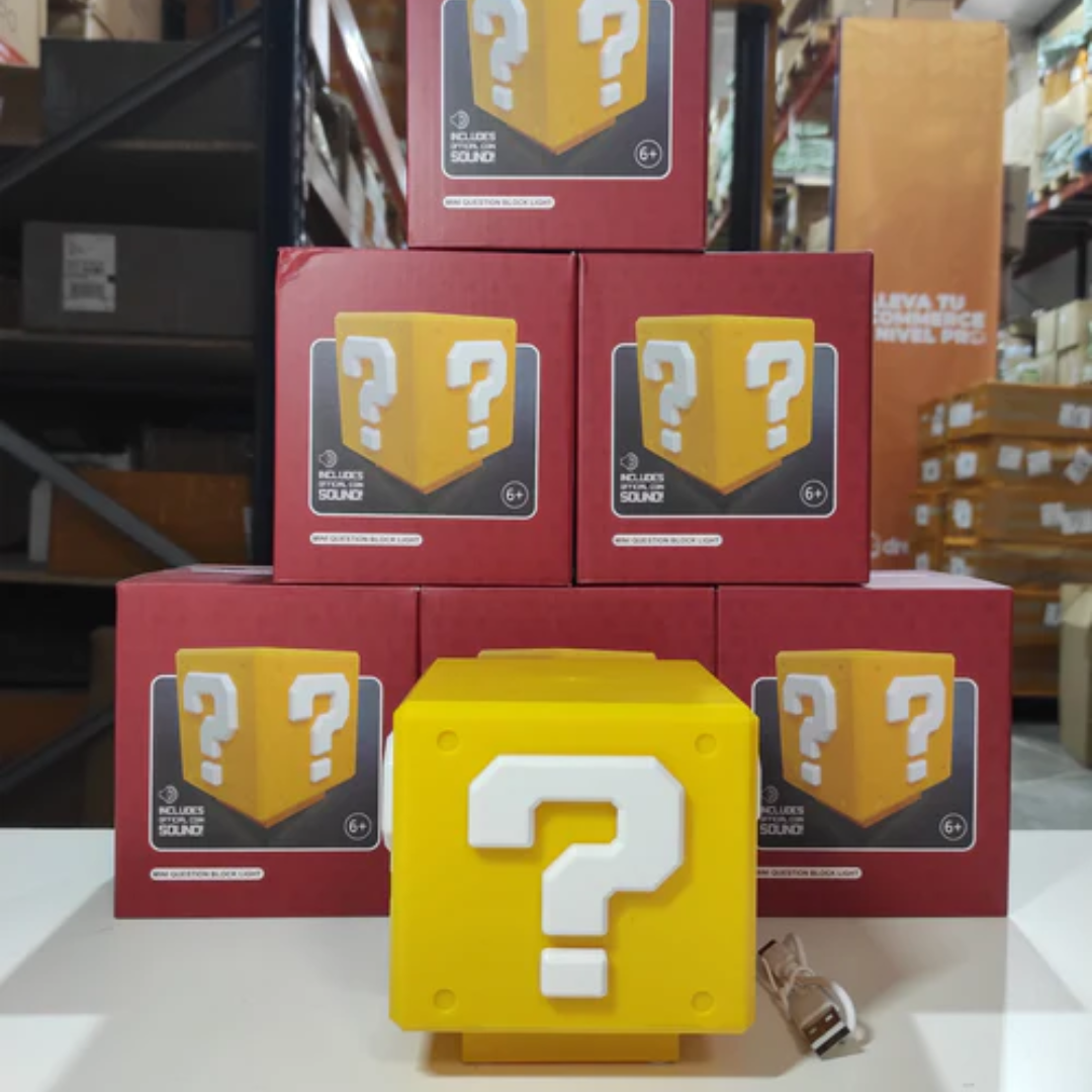 Lámpara Cubo Mario Bros con Luz Nocturna y Sonido