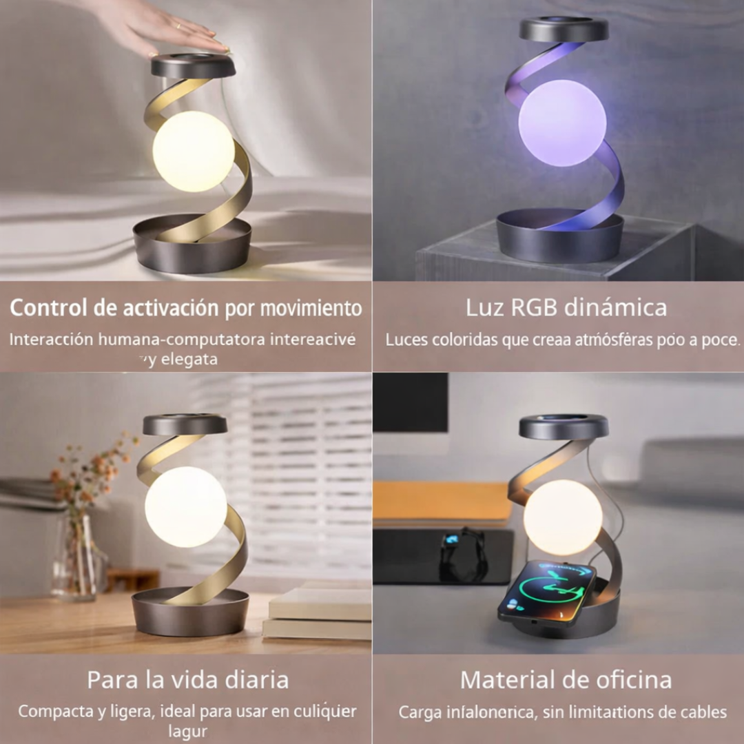 Lámpara de Mesa Flotante Giratoria LED con Levitación