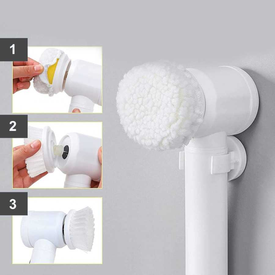 Cepillo de Limpieza Eléctrico Giratorio Recargable