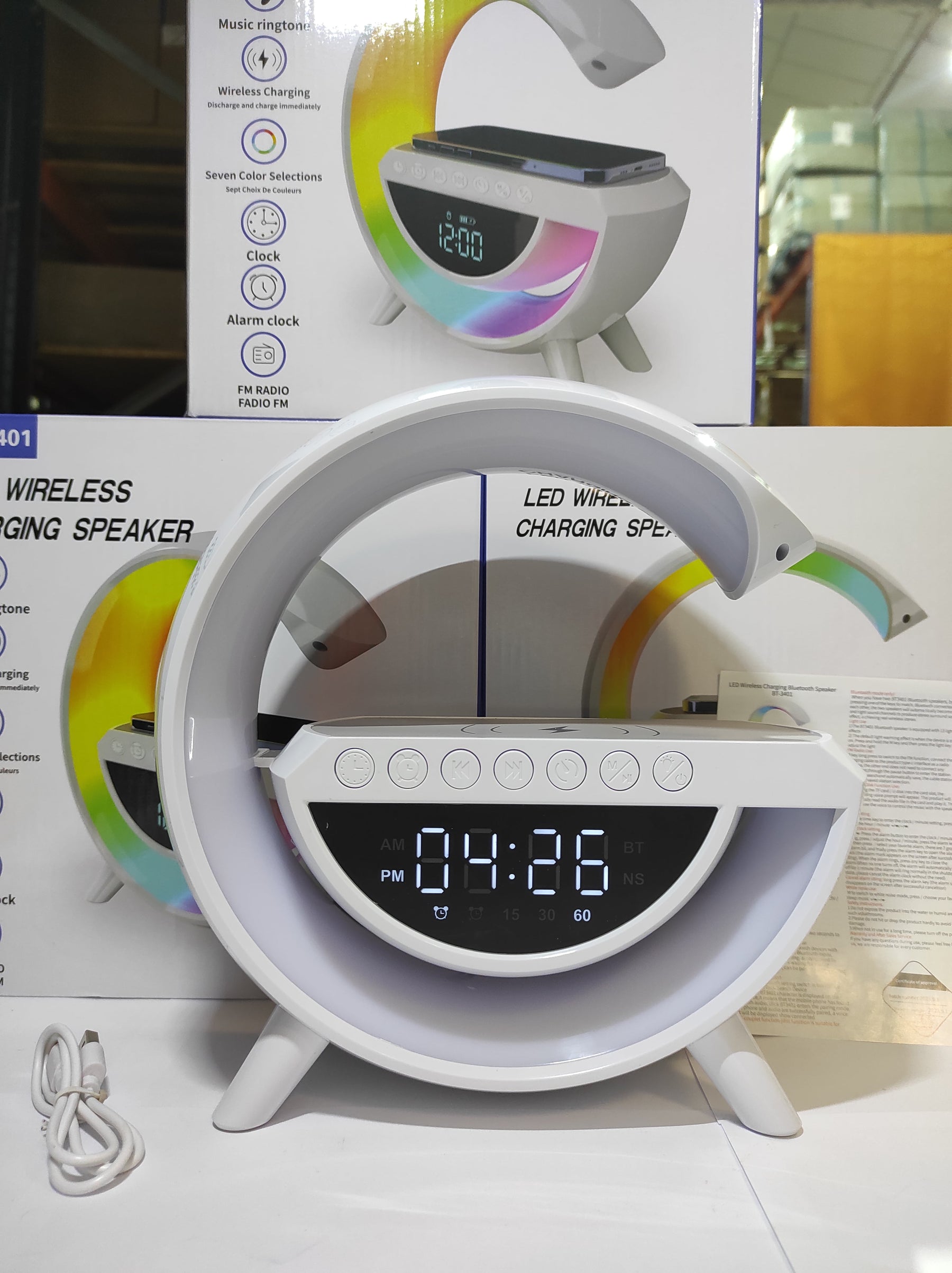 Altavoz Bluetooth G - Cargador inalámbrico + Lámpara LED + Reloj despertador - additional image 3